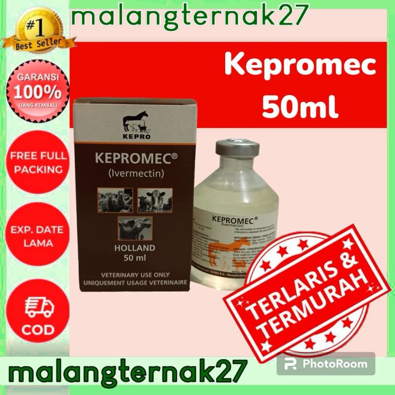kepromec injeksi 50 ml kepro anti parasit sapi kambing kuda ayam ivomec intermectin