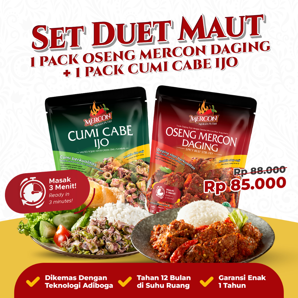 	 Mercon Merah Putih - Set Duet Maut || Oseng Mercon Daging + Cumi Cabe Ijo	