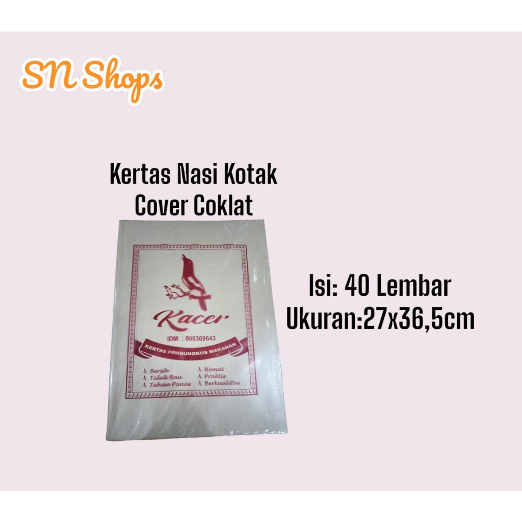 Kertas nasi kotak coklat warteg untuk nasi uduk isi 40 lembar murah