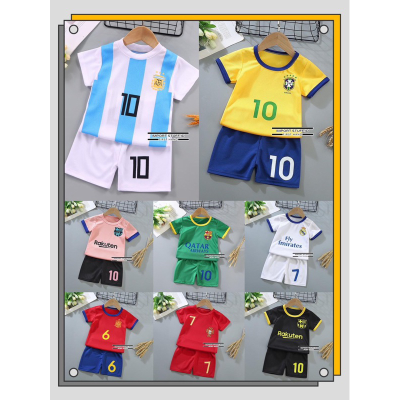 COD / SETETELAN BOLA JERSEY / SETELAN BAJU IMPORT ANAK / SETELAN BAJU BOLA ANAK LAKI LAKI / SET BAJU