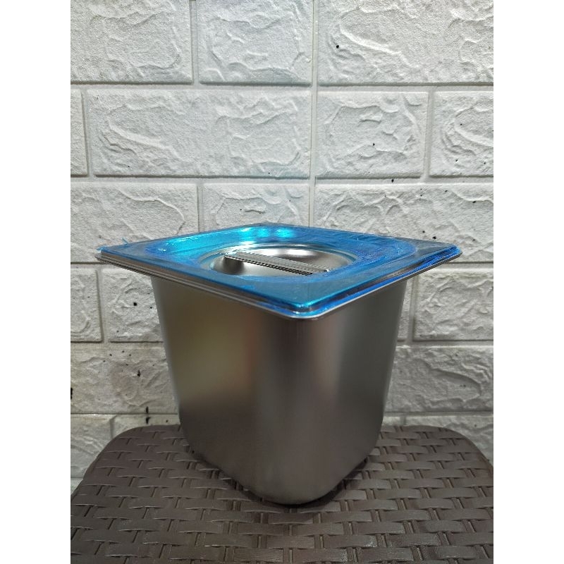 Food Pan Stainless Steel 1/6 / Tempat Makanan Stainless Steel Tutup / Food Container / Food Pan 15 c