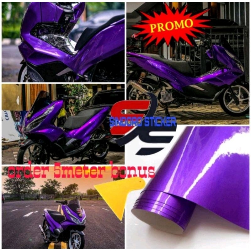 Skotlet Seticker Motor Ungu Candy Metalic Seticker Motor Ungu Candy Skotlet Sticker Motor Warna Cand