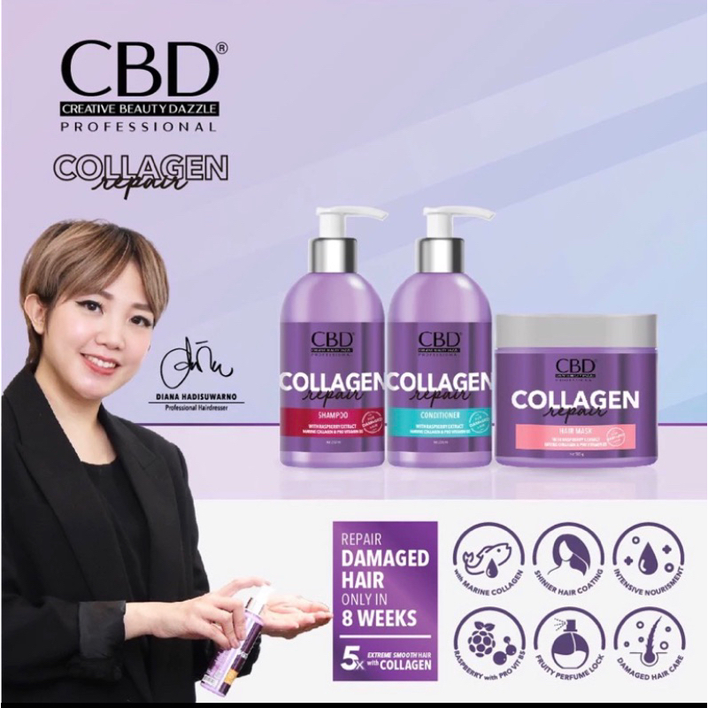 CBD COLLAGEN HAIR REPAIR MASK [UNGU] / SHAMPO / CONDITIONER / HAI MASK / SERUM