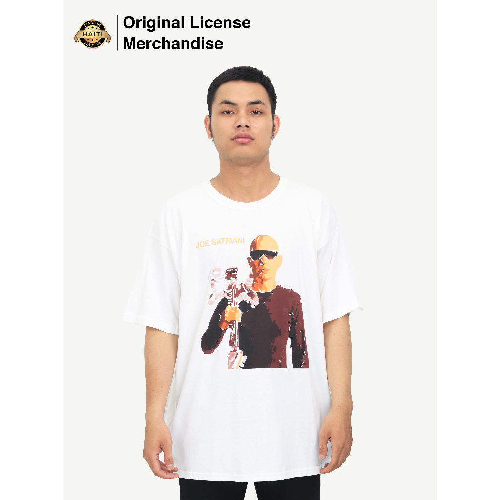 Kaos Baju Short Sleeve Casual Import Pria Wanita Rock Band Musik JOE SATRIANI Original Super Colossa