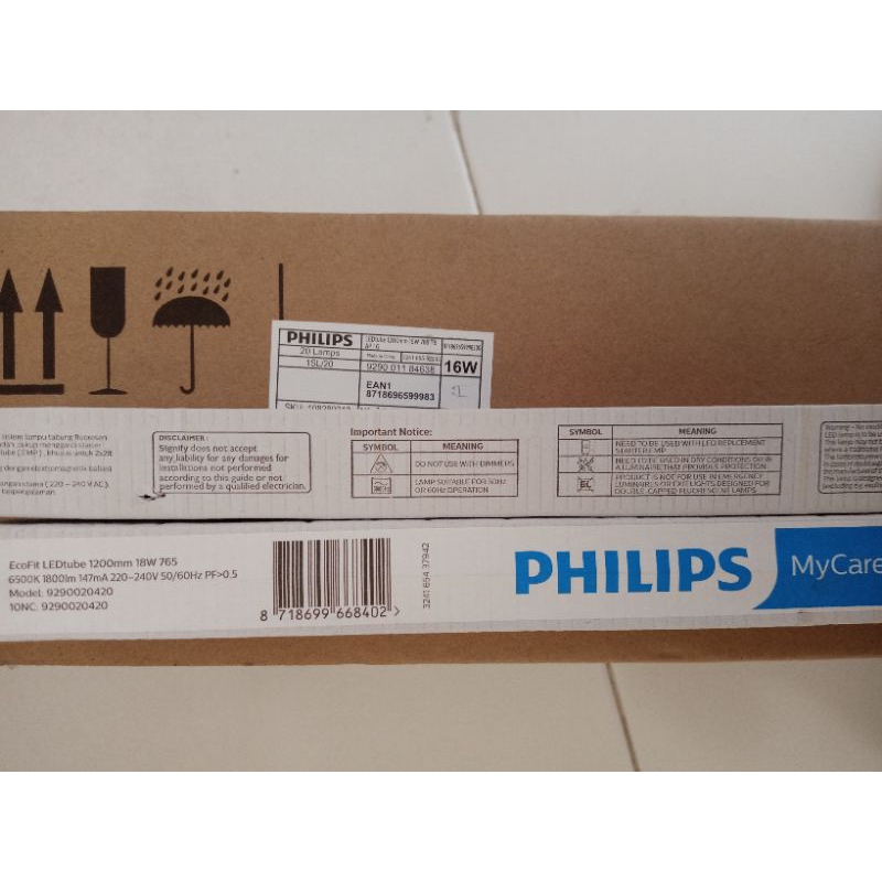 Lampu TL LED T8 Tube 1200mm 765 16W Ecofit Philips