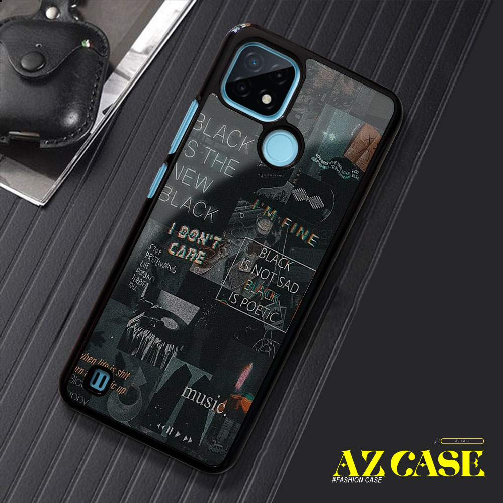 Case Realme C21/C21Y/C25Y Terbaru Fashion Case Aesthetic Black Casing Hp Case Murah Softcase Hardcas