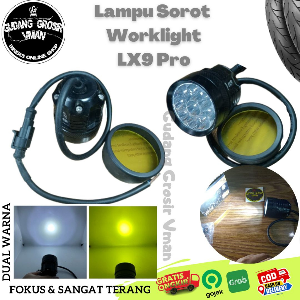 Lampu Sorot LX9 Lampu Worklight Premium Dual Warna Lampu Tembak Cree Super 45w Super Fokus Daya Jang