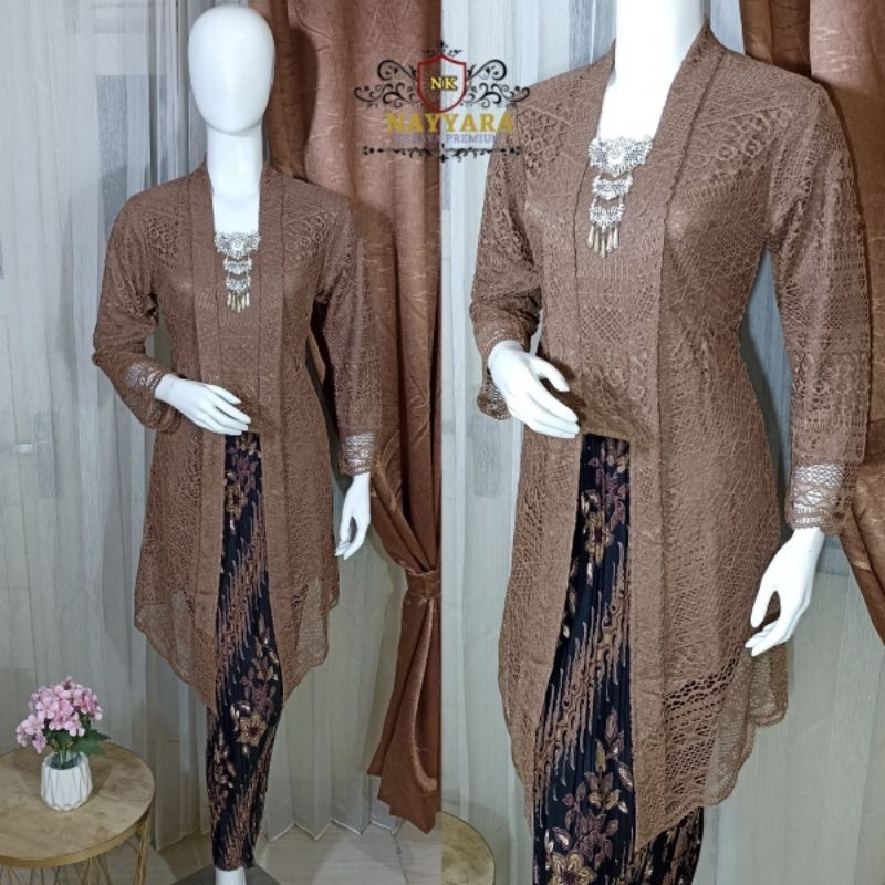 kintani Kebaya - Setelan kebaya brukat modern Kutu Baru Panjang / kebaya Kutubaru tunik / kebaya wis