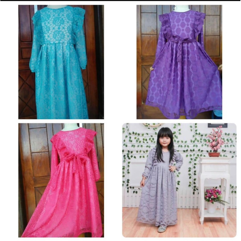 Gamis Brokat Soffii I Gamis Brokat Anak | Gamis Anak | Gamis Anak Terlaris