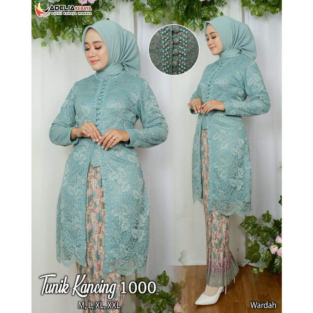 Stelan dan Atasan Kebaya Kancing seribu Busui Kebaya wisuda Baju kondangan 2023