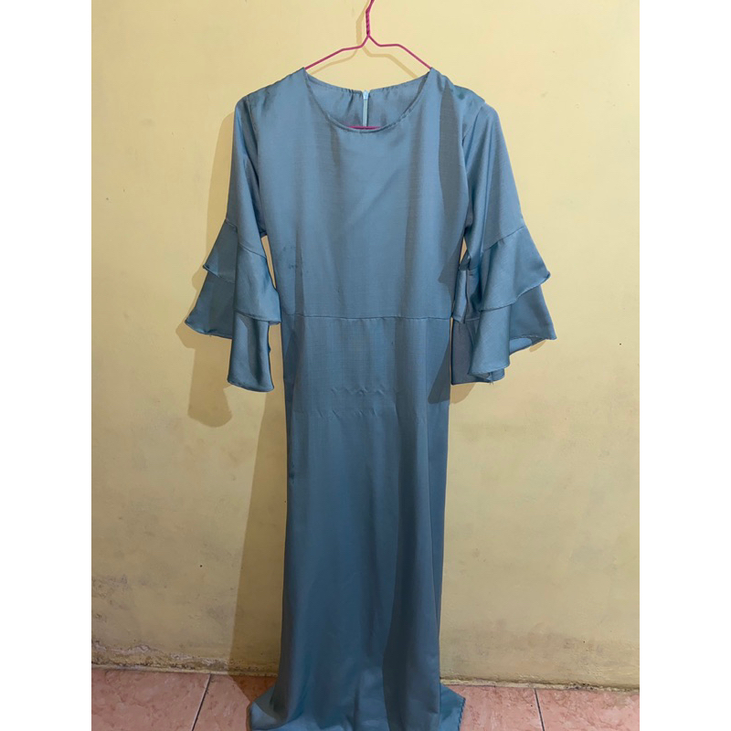 gamis panjang / dress panjang / gamis panjang hijau wardah
