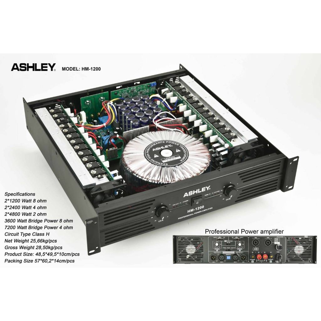 POWER AMPLIFIER ASHLEY HM1200 HM 1200 ORIGINAL