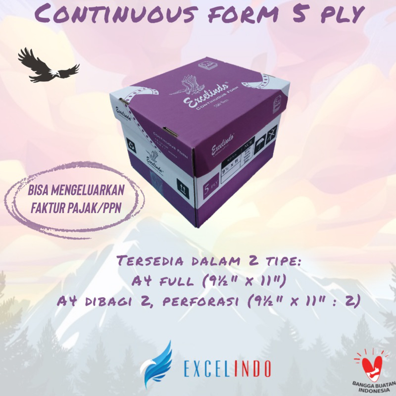 

Kertas Continuous Form 5 ply NCR 9 1/2x11 Ukuran FULL/PERFORASI