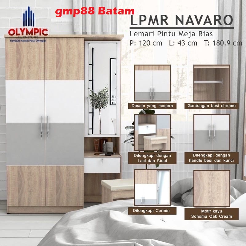 OLYMPIC LPMR NAVARO LEMARI PAKAIAN PLUS MEJA RIAS (BATAM)