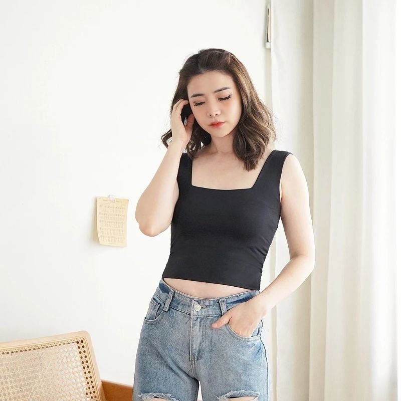 Tank Top Square Basic / Tank top Korea Crop Top Basic / Tank top Crop Premium