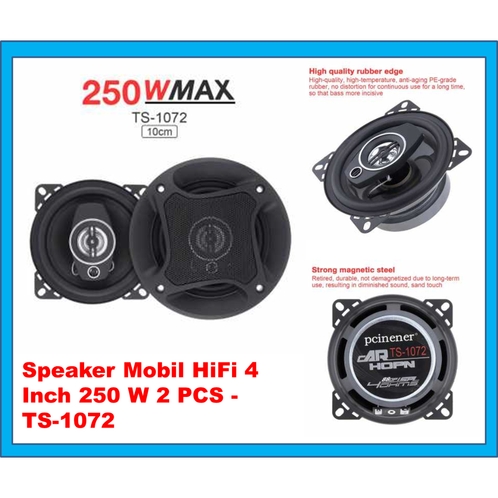 Speaker Mobil Subwoofer Mobil HiFi /Speaker Subwoofer Mobil 4 Inch HiFi 250 W 2PCS - TS-1072