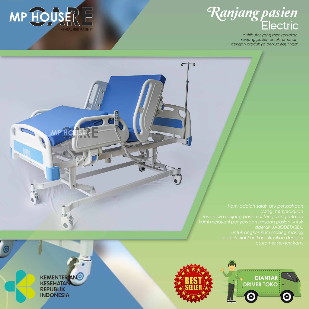 Sewa Ranjang Pasien Elektrik Remote | Bed Tempat Tidur Rumah Sakit