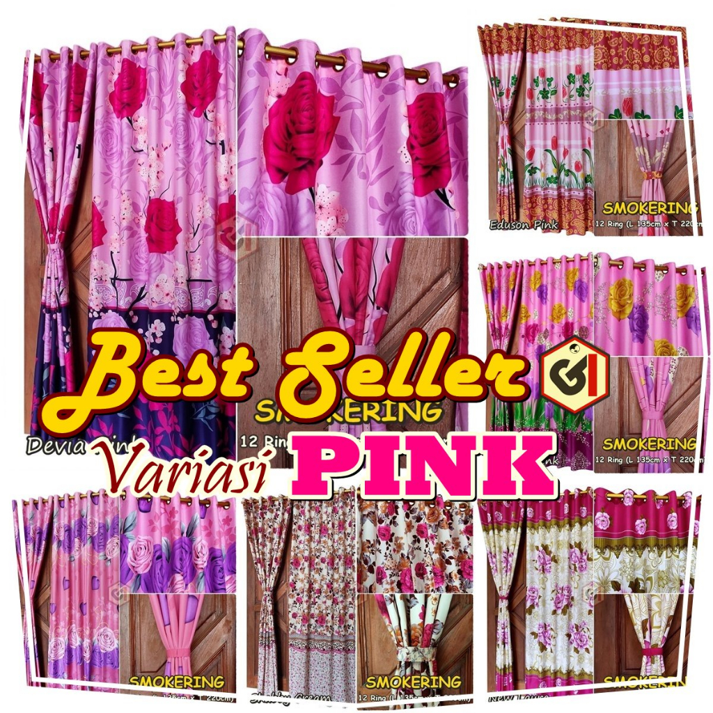 Gorden Smokring Motif Bunga Cantik Bahan Katun Micro CT lebih Halus Tebal Dari Biasanya