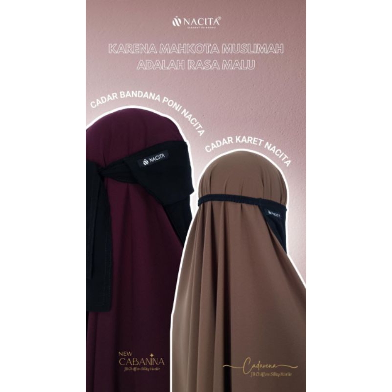 Cadar karet dan cadar bandana poni