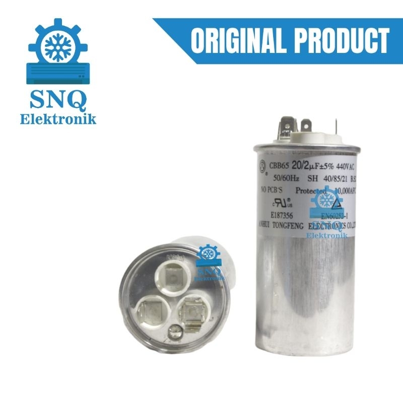 Kapasitor ac original panasonic 1/2 PK 20+2 uf / Capasitor original AC panasonic 1/2 PK 20/2uf ANHUI