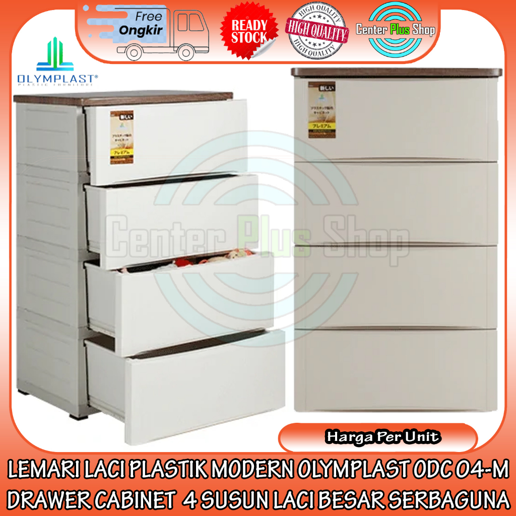 [INSTANT] LEMARI LACI PLASTIK MODERN OLYMPLAST ODC 04-M DRAWER CABINET SERBA GUNA 4 SUSUN LACI BESAR