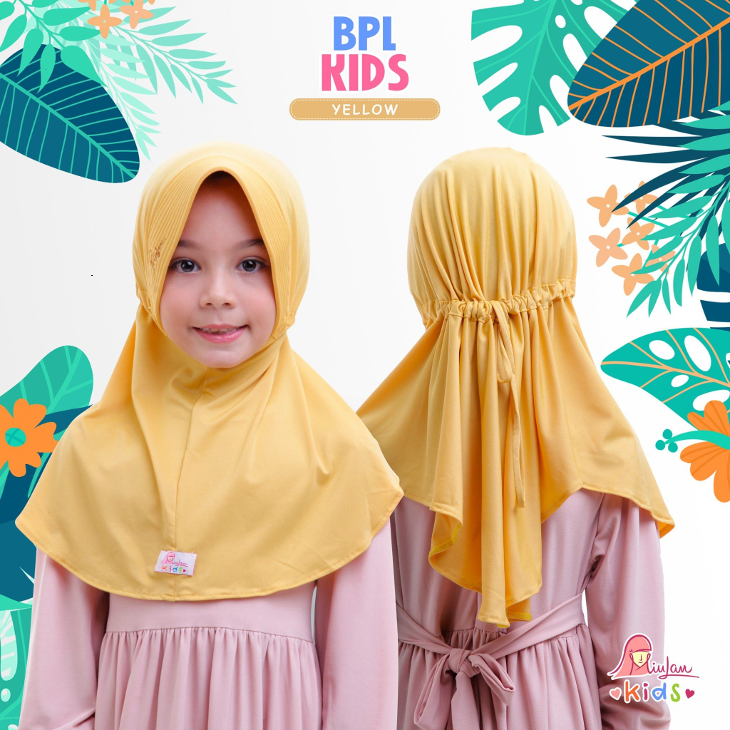 Miulan Jilbab Kerudung Anak Sekolah Pet Busa Variasi Tali Serut Jersey