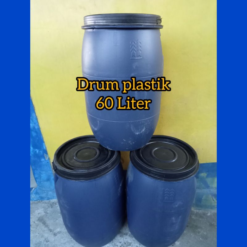 Drum.plastik tebal kapasitas 60Liter/drum 60liter/penampungan air/drum serbaguna/tong air