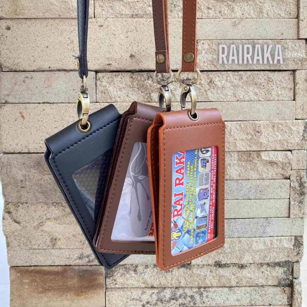 

Id Card name tag kulit Holder Double Flip Magnet Terbaru kekinian