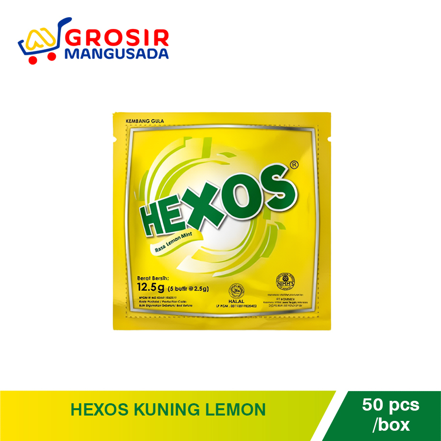 

Grosir Permen Hexos Kuning Lemon 1 box isi 50pcs