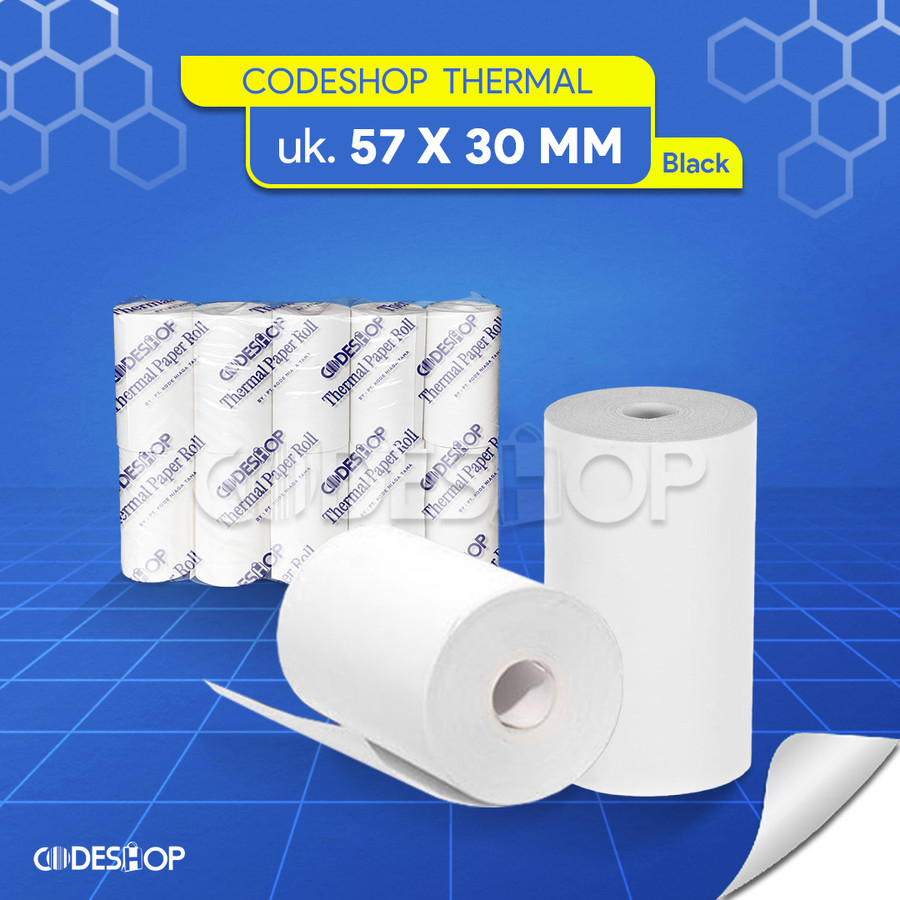 

Slop Kertas Termal 57 x 30 / 57x30 mm / 57x30mm / 5,7x3 cm Coreless