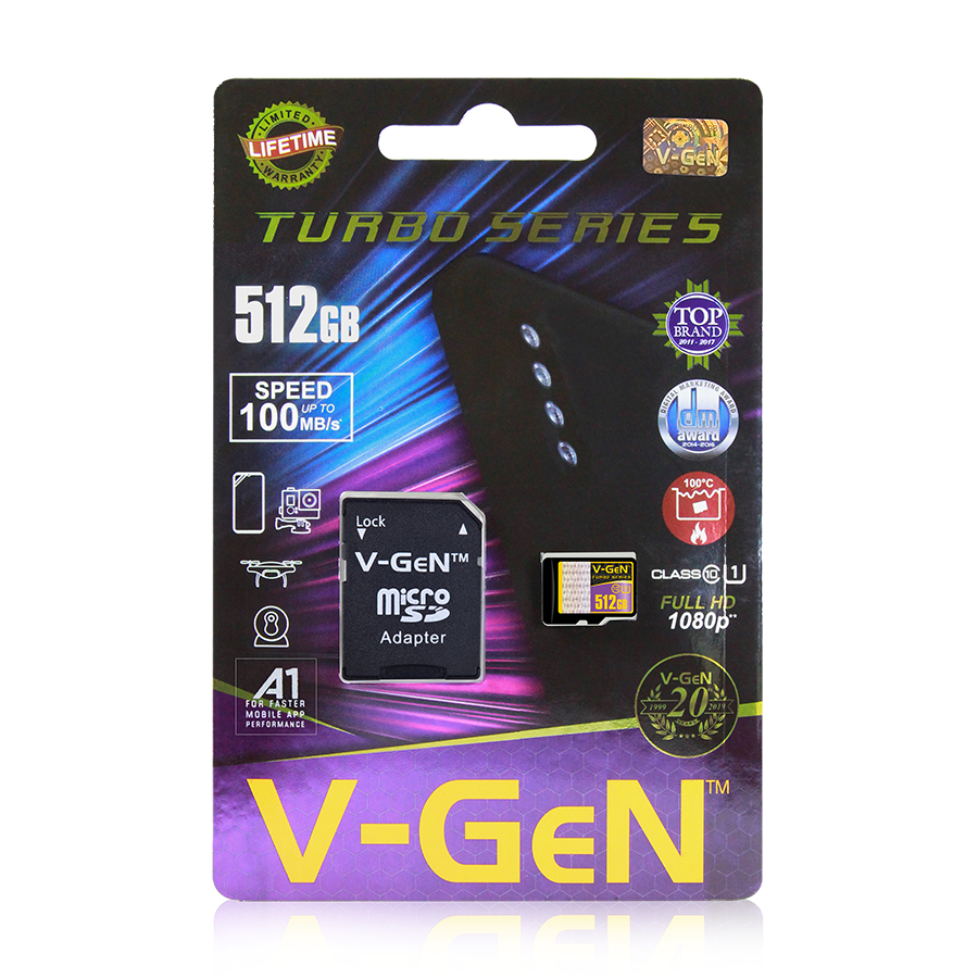 Micro SD V-GeN Turbo 512GB Class 10 Memory Card