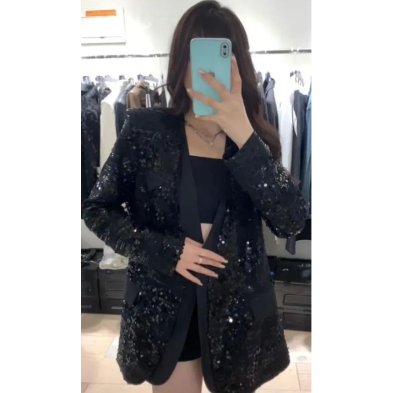 sequin blazer tag