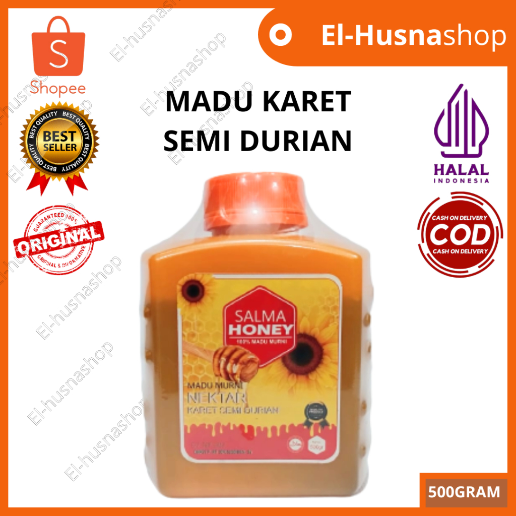 

Madu Murni 500gr Nektar Karet Semi Durian Madu Asli Salma Honey Original