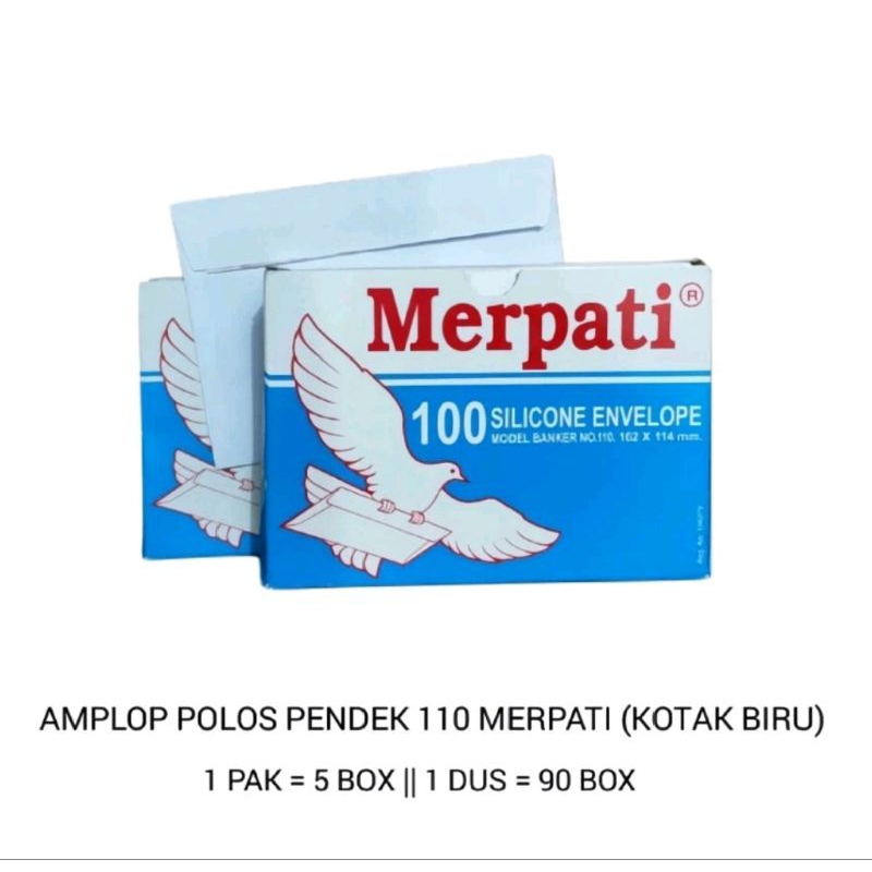 

AMPLOP PUTIH MERPATI 110 PER BOX 100LBR