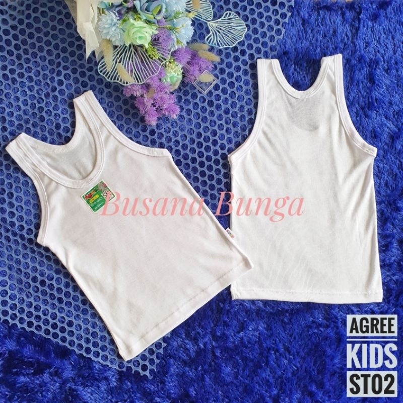 Grosir (6pc, 12pc) Singlet/Kaos Dalam New Born, Anak Agree ST02 ST04 Putih Katun standar SNI