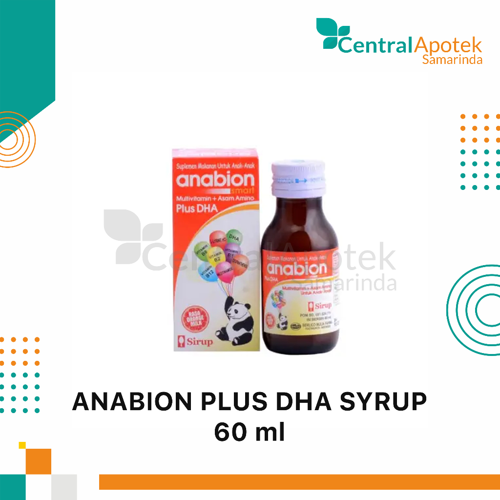 Anabion Plus DHA Syrup 60 ml Rasa Jeruk / Botol / Suplemen untuk Meningkatkan Nafsu Makan Anak / Men