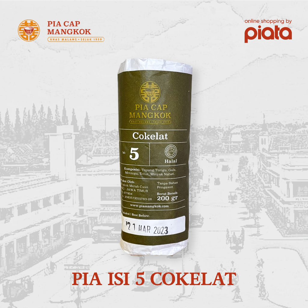 

[Official Store] Pia Cap Mangkok Tidar, Oleh Oleh Khas Malang, Bakpia Fresh from Oven, Rasa Cokelat Isi 5, Pia Cokelat Kering, Camilan Sehat, READY STOCK