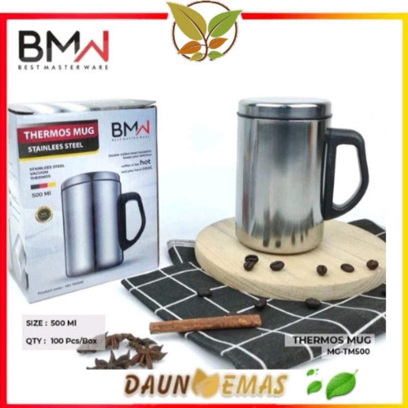 Termos Mug Gelas Stainless Steel BMW 500ml - Termos Gelas Kopi Air Panas Dan Dingin