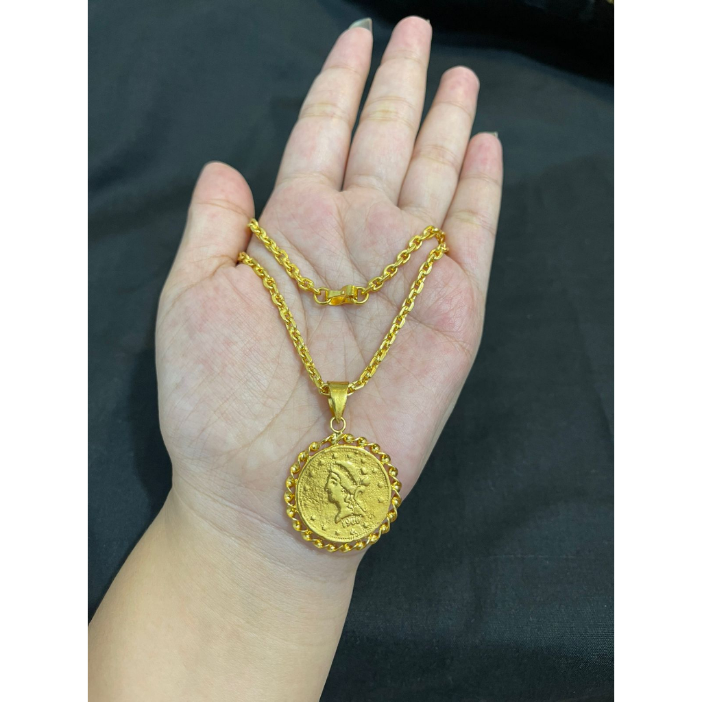Kalung Koin Mini Replika Emas 24K