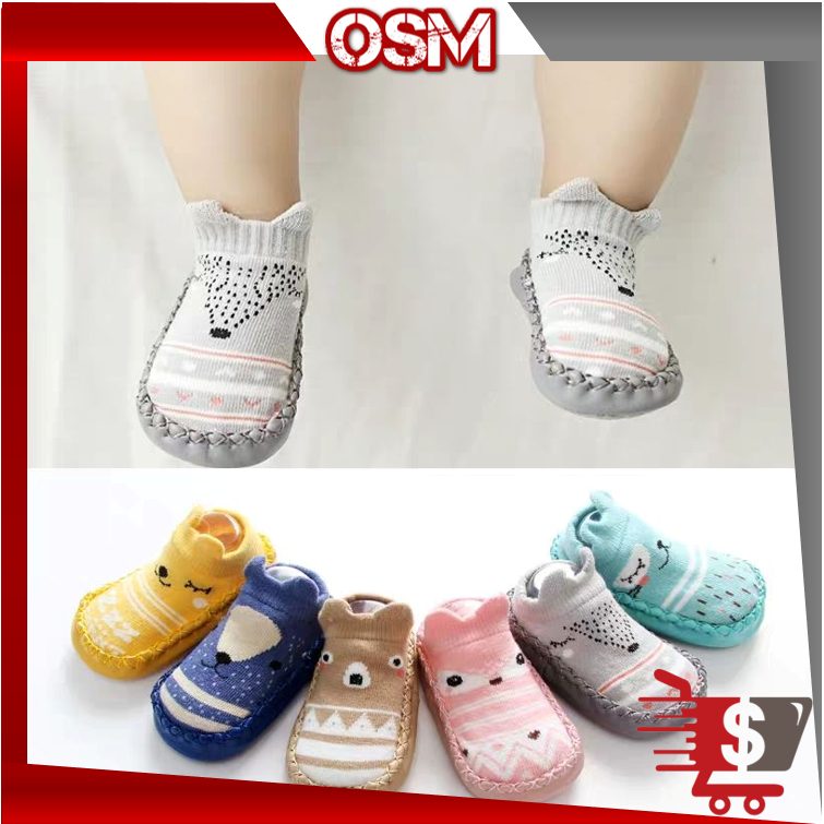 OSM - F382 Sepatu Anak Bayi Anti Slip / Sepatu Kaos Kaki Baby / Kaos Kaki Karakter / Import Batam