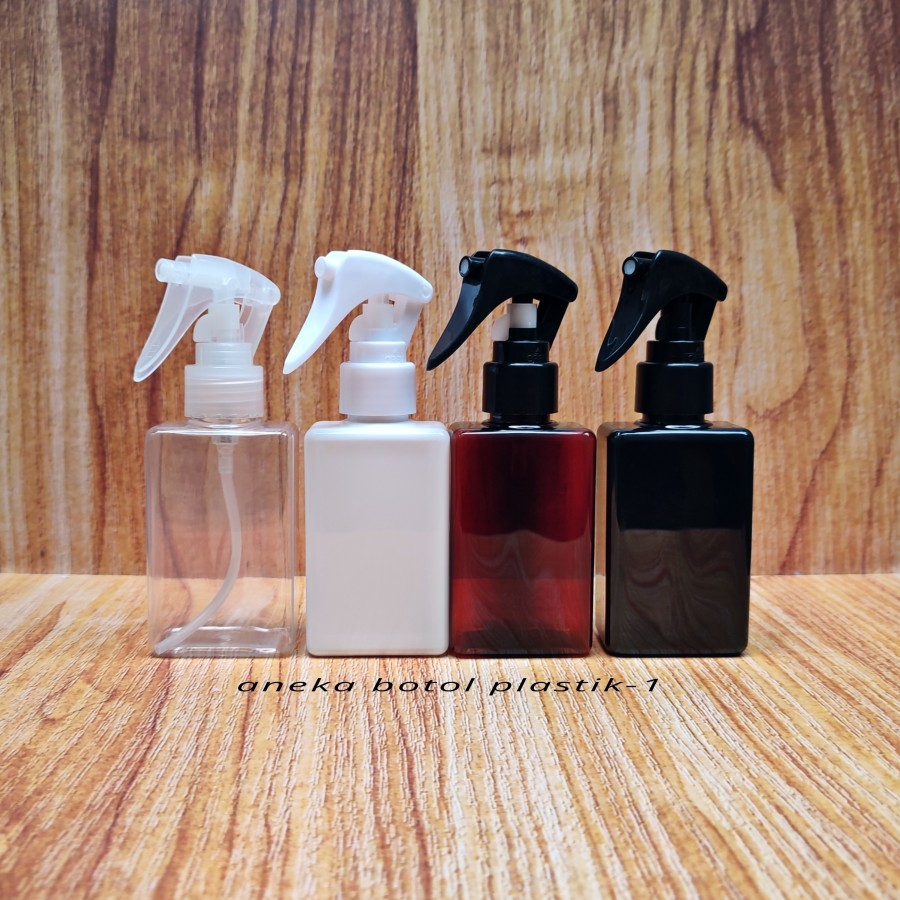 Botol Spray 100ml Kotak / Botol Plastik 100ml Model Kotak Tutup Triger Burung