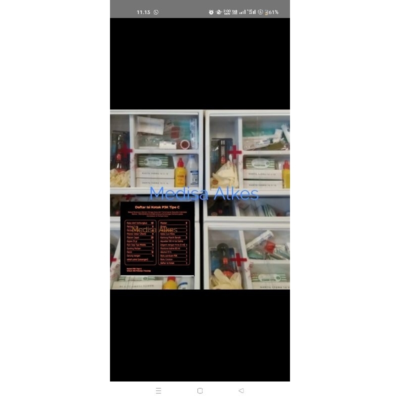 Kotak p3k tipe A Mk 11 + isi tipe A Paket kotak p3k dinding isi lengkap