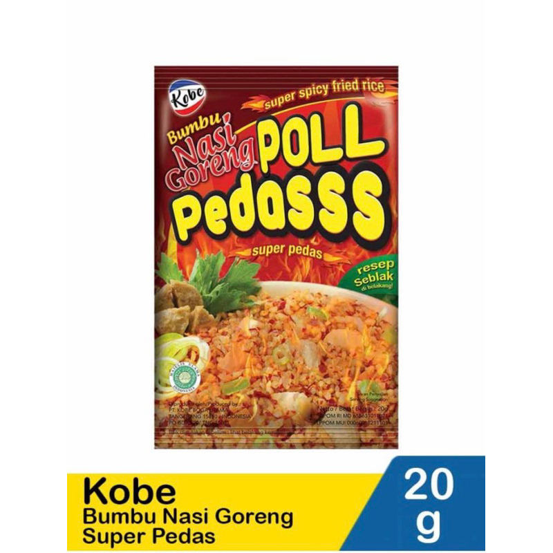 

Kobe Bumbu Instan Nasi Goreng Super Pedas 20gram