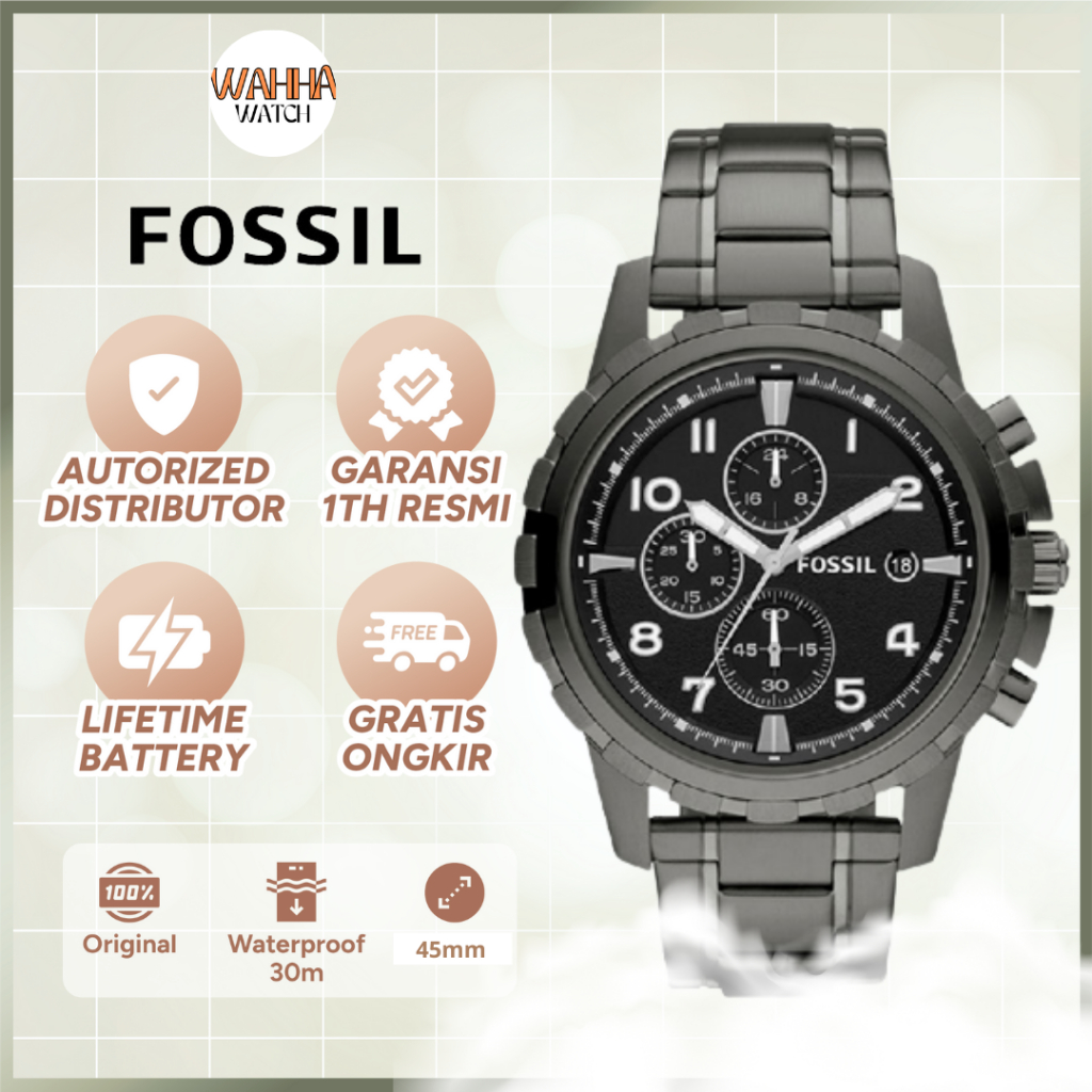 Jam Tangan Pria  FS4721 Original  FS 4721 Men Dean Chronograph Black [BERGARANSI]