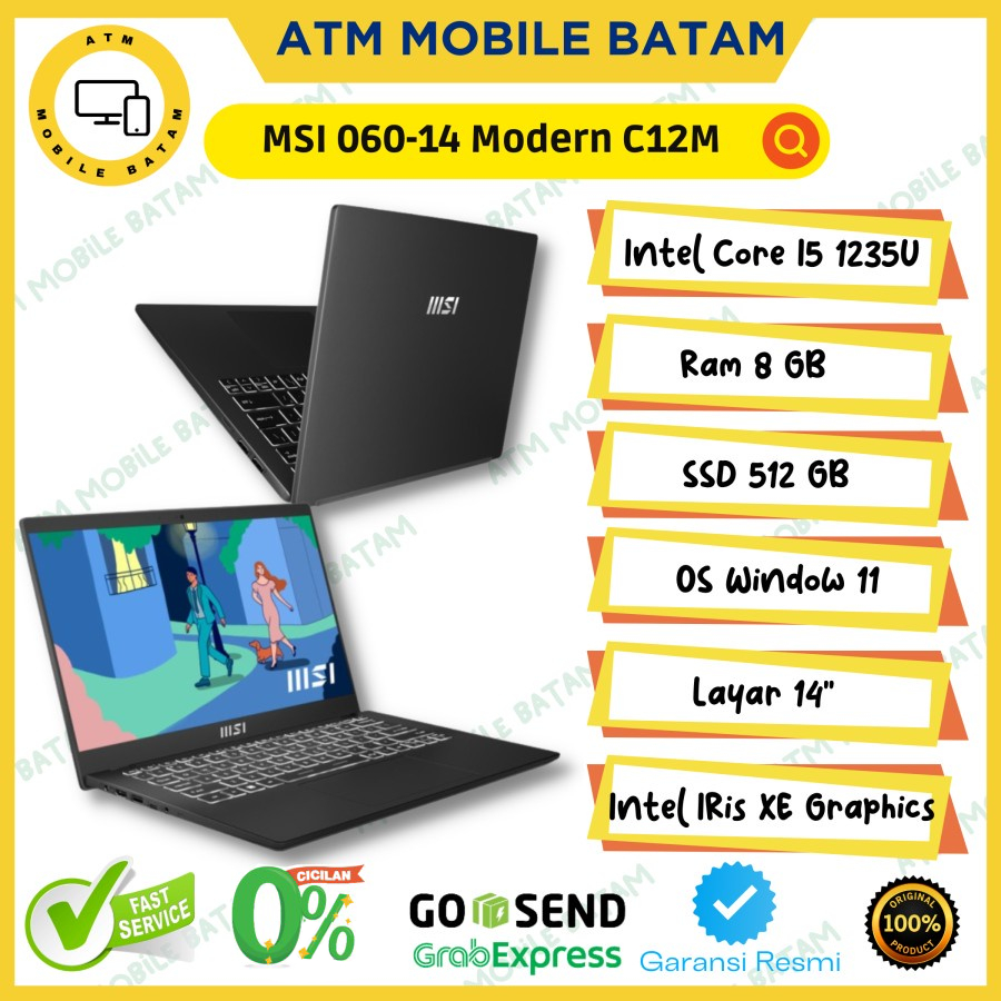 MSI Modern 14 C12M 060 Intel i5-1235U 8GB 512GB SSD FHD Iris Xe WIN11