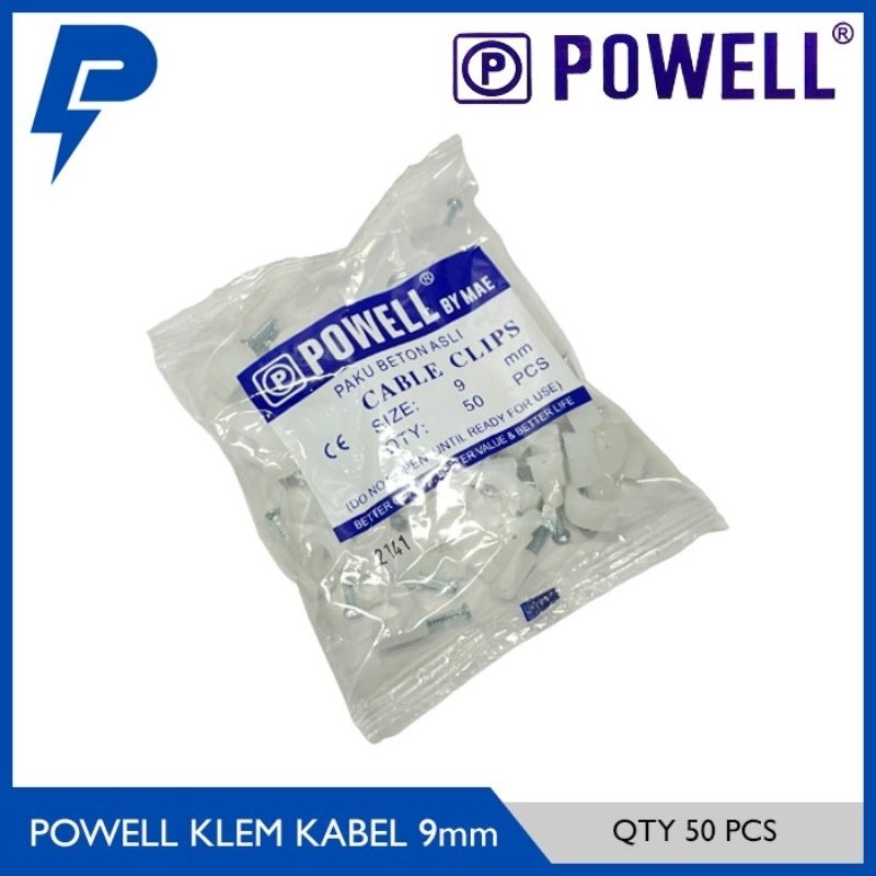 Klem kabel Powell / Paku beton asli / Klem kabel Powell