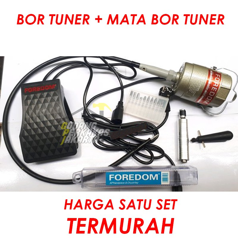 Bor Tuner Foredom + Mata Tuner Set 10Pcs / Alat Porting Set