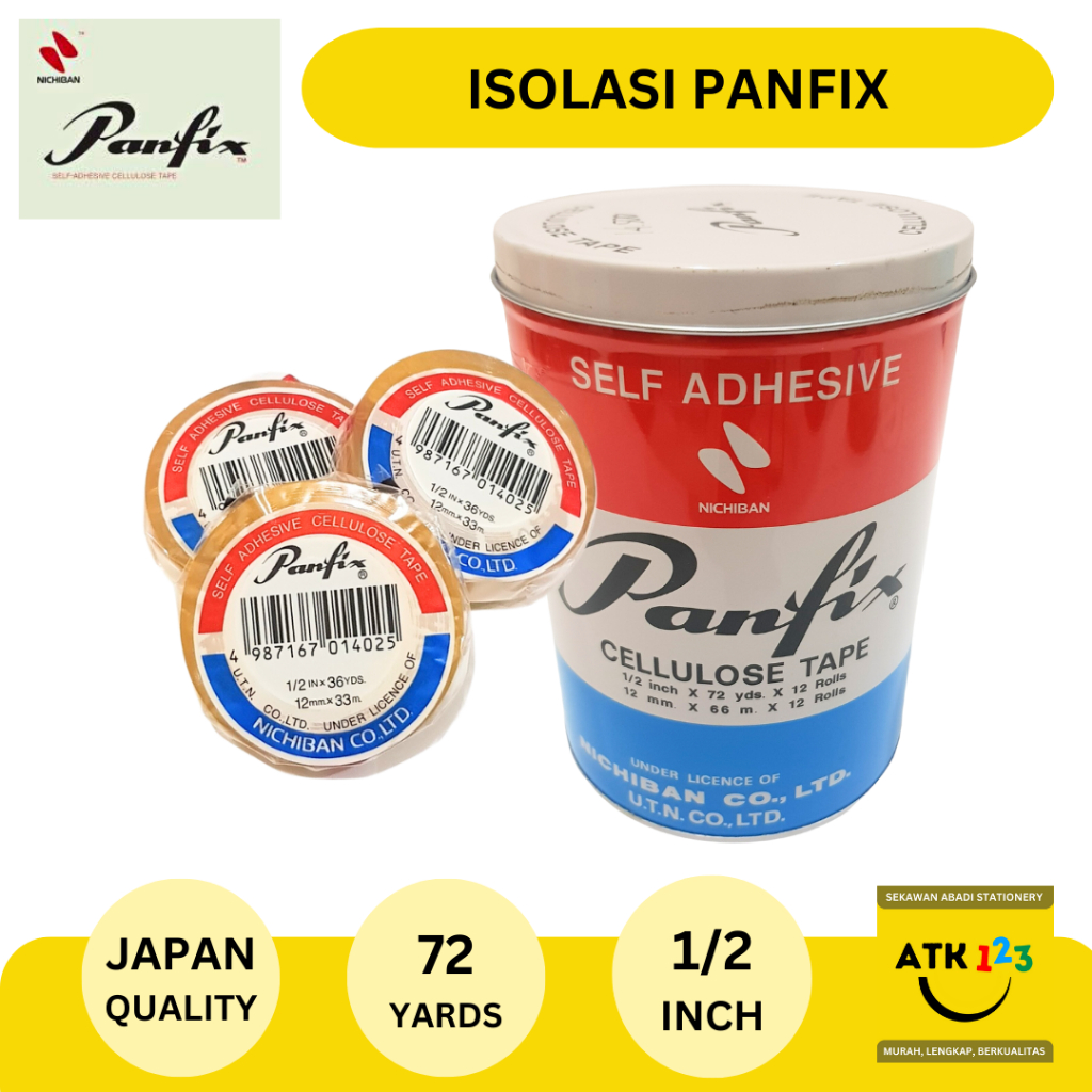 

Celulose Tape / Isolasi Panfix 1/2" x 72 yards