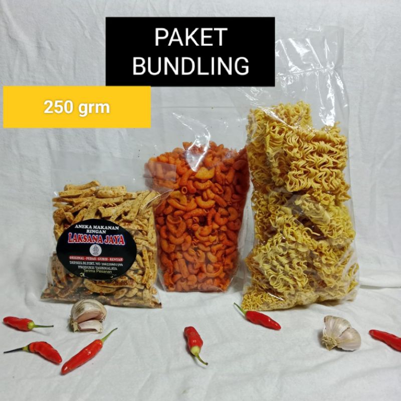 

PAKET BUNDLING (mie kremes,makaroni, basreng)250grm