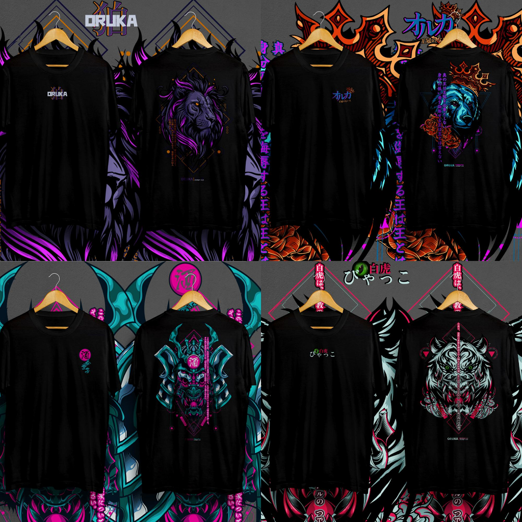 Kaos Pria Sablon Koma Shuten Doji Onikuma The Guardian T Shirt Distro Cotton Oversize Oruka